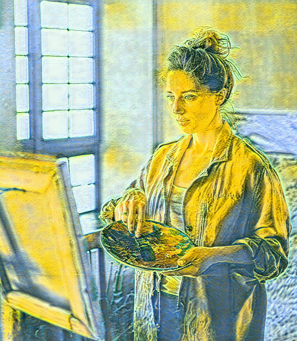 Frau malt, Gemälde 3